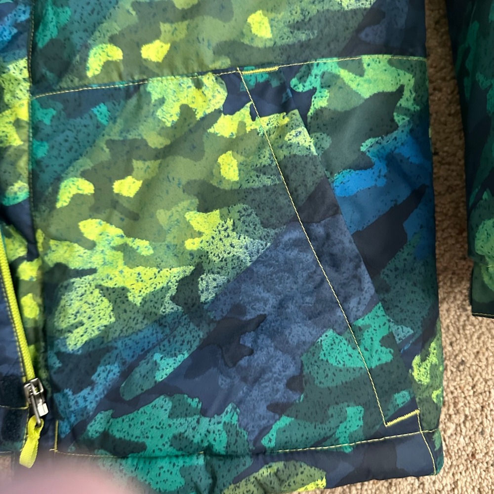 Columbia‎ Winter Jacket Hooded Puffer Coat Camo Green Blue L - Picture 6 of 9